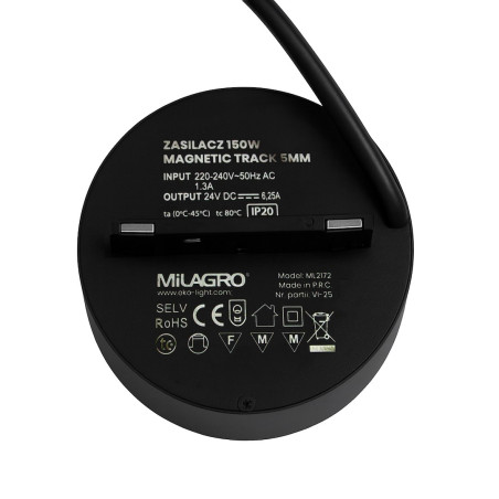 NOWOŚĆ ML2622 Zasilacz 150W Magnetic Track 5mm CCT 48V Milagro