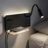 NOWOŚĆ ML2887 Lampa nocna z półką Shelf Led 4W+5W+2W prawa Czarny Milagro
