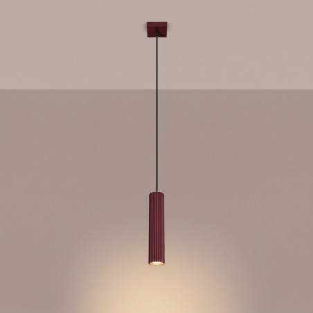 NOWOŚĆ Lampa wisząca KARBON 1 burgundSL.1918 Sollux