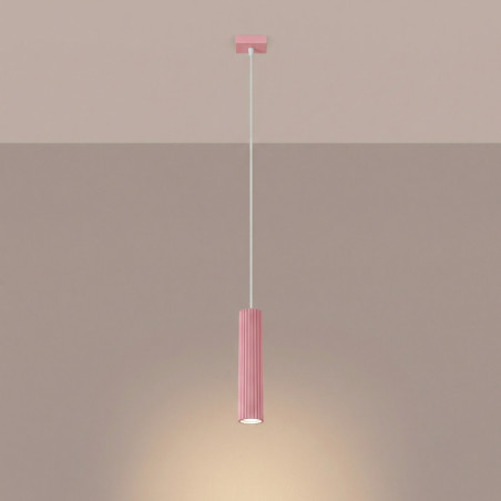 NOWOŚĆ Lampa wisząca KARBON 1 różowaSL.1931 Sollux