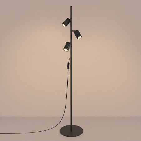 NOWOŚĆ Lampa podłogowa KARBON 3 czarnaSL.2016 Sollux