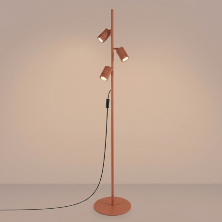 NOWOŚĆ Lampa podłogowa KARBON 3 ochra czerwonaSL.2024 Sollux