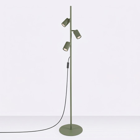 NOWOŚĆ Lampa podłogowa KARBON 3 zielona oliwkaSL.2026 Sollux