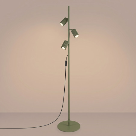 NOWOŚĆ Lampa podłogowa KARBON 3 zielona oliwkaSL.2026 Sollux