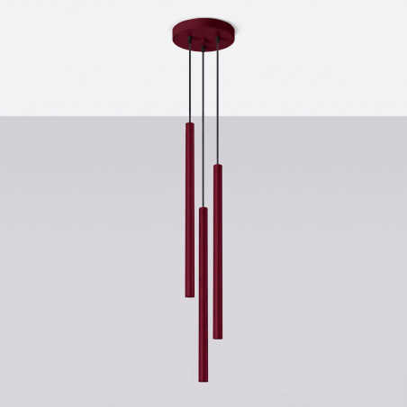 NOWOŚĆ Lampa wisząca PASTELO 3P burgundSL.2123 Sollux
