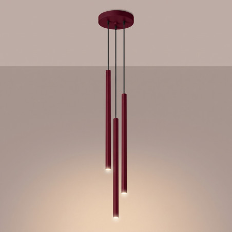 NOWOŚĆ Lampa wisząca PASTELO 3P burgundSL.2123 Sollux