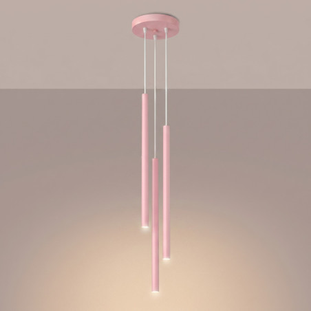 NOWOŚĆ Lampa wisząca PASTELO 3P różowaSL.2131 Sollux
