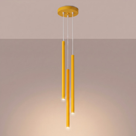 NOWOŚĆ Lampa wisząca PASTELO 3P żółtaSL.2139 Sollux
