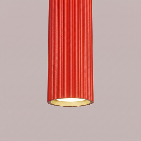 NOWOŚĆ Lampa wisząca KARBON 1 czerwonaSL.2335 Sollux