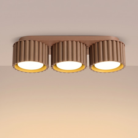 NOWOŚĆ Plafon AURA 3 mocca Gx53SL.2633 Sollux