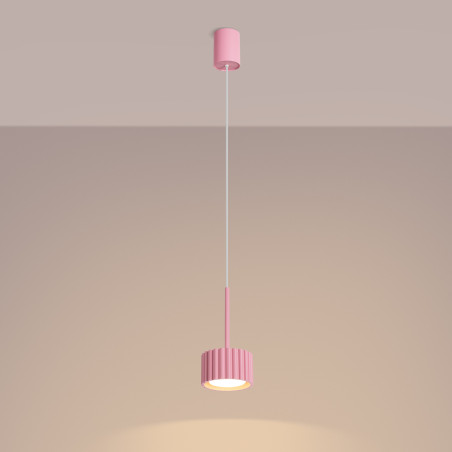 NOWOŚĆ Lampa wisząca AURA 1 różowa Gx53SL.2686 Sollux