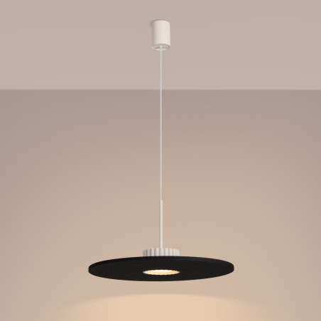 NOWOŚĆ Lampa wisząca OVO 1 beżowa/czarna filc Gx53SL.2692 Sollux
