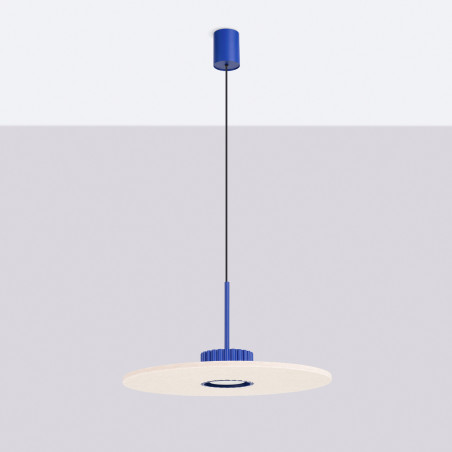 NOWOŚĆ Lampa wisząca OVO 1 ultramaryna/beżowa filc Gx53SL.2693 Sollux