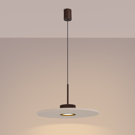 NOWOŚĆ Lampa wisząca OVO 1 brązowa/beżowa filc Gx53SL.2694 Sollux
