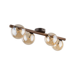 NOWOŚĆ 11094 ESTERA WOOD ORZECH BURSZTYN LAMPA SUFITOWA 4XG9 Tk Lighting