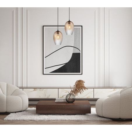 Lampa wisząca pojedyncza Alias PND-3663-1-BRO-AMB czarna Italux