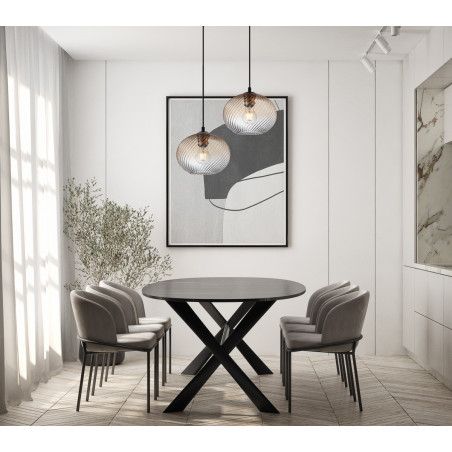 Lampa wisząca pojedyncza Alias PND-3665-1-BRO-AMB czarna Italux