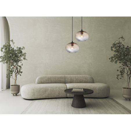Lampa wisząca pojedyncza Alias PND-3665-1-BRO-AMB czarna Italux