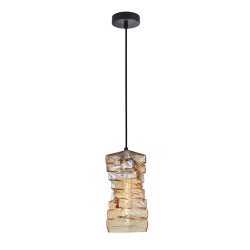 Lampa wisząca pojedyncza Altera PND-3219-1-BRO-AMB czarna Italux