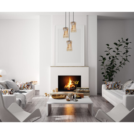 Lampa wisząca potrójna Altera PND-3219-3A-BRO-AMB czarna Italux
