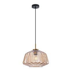 Lampa wisząca pojedyncza Antita PND-3644-1-BRO-AMB czarna Italux