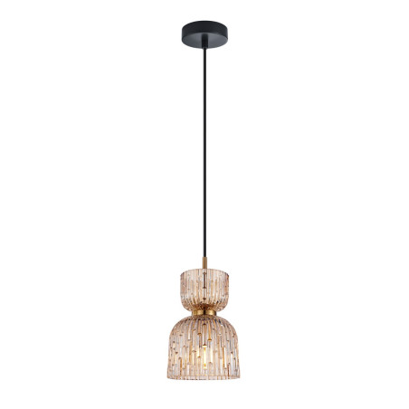 Lampa wisząca pojedyncza Balme PND-3619-1-BRO-AMB czarna Italux