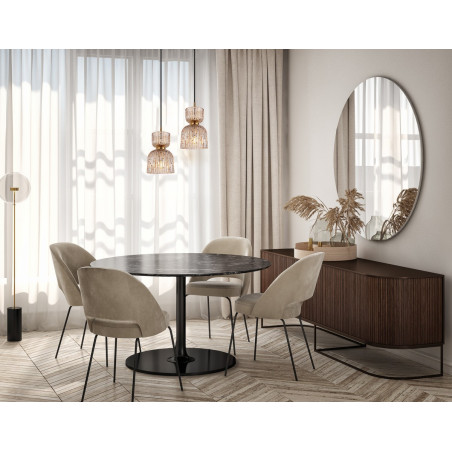 Lampa wisząca pojedyncza Balme PND-3619-1-BRO-AMB czarna Italux