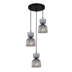 Lampa wisząca potrójna Balme PND-3619-3A-BK-SG czarna Italux