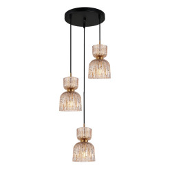 Lampa wisząca potrójna Balme PND-3619-3A-BRO-AMB czarna Italux