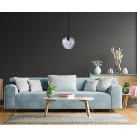 Lampa wisząca pojedyncza Bresco PND-3033-1-BK-SG czarna Italux