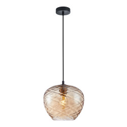Lampa wisząca pojedyncza Bresco PND-3033-1-BRO-AMB czarna Italux