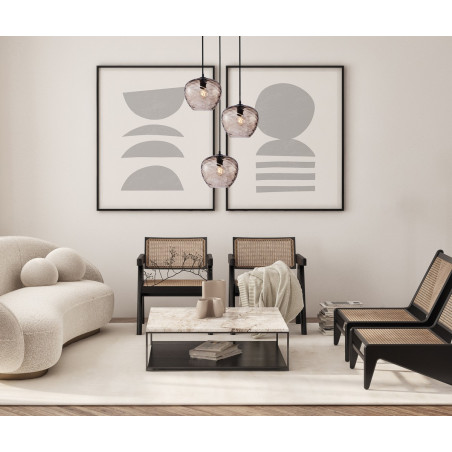 Lampa wisząca potrójna Bresco PND-3033-3A-BK-CF czarna Italux