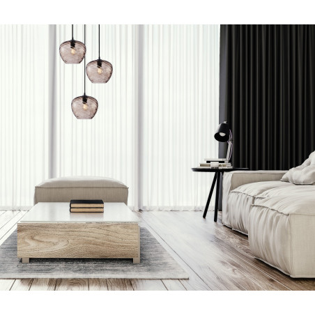 Lampa wisząca potrójna Bresco PND-3033-3A-BK-CF czarna Italux