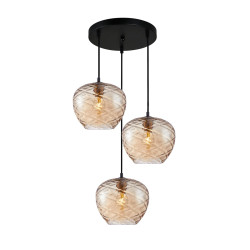 Lampa wisząca potrójna Bresco PND-3033-3A-BRO-AMB czarna Italux