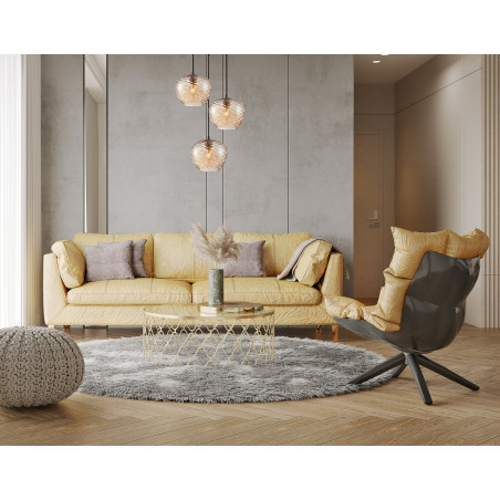 Lampa wisząca potrójna Bresco PND-3033-3A-BRO-AMB czarna Italux