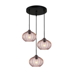 Lampa wisząca potrójna Pansol PND-2940-3AS-BK-CF czarna Italux