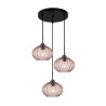 Lampa wisząca potrójna Pansol PND-2940-3AS-BK-CF czarna Italux