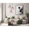 Lampa wisząca potrójna Pansol PND-2940-3AS-BK-CF czarna Italux