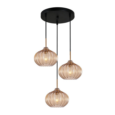 Lampa wisząca potrójna Pansol PND-2940-3AS-BRO-AMB złota Italux