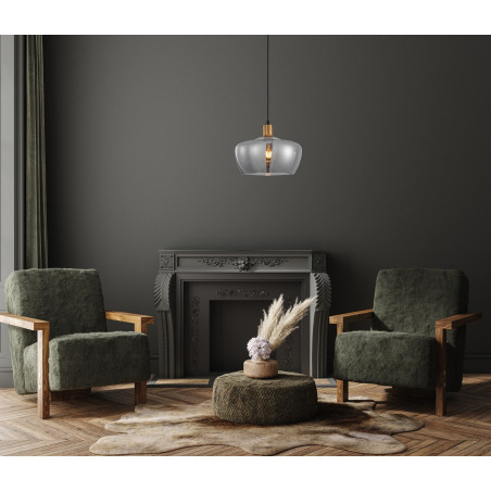 Lampa wisząca pojedyncza Parola PND-3636-1-BRO-SG złota Italux