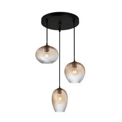 Lampa wisząca potrójna Alias PND-3672-3A-BRO-AMB czarna Italux