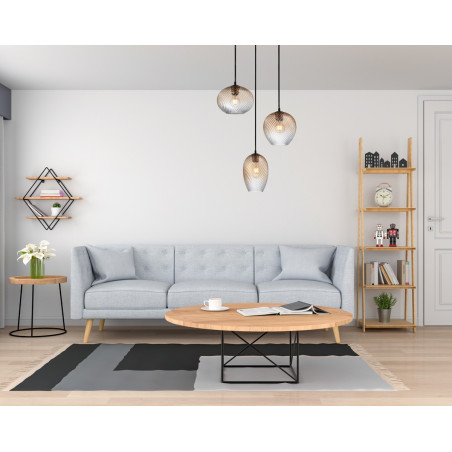 Lampa wisząca potrójna Alias PND-3672-3A-BRO-AMB czarna Italux