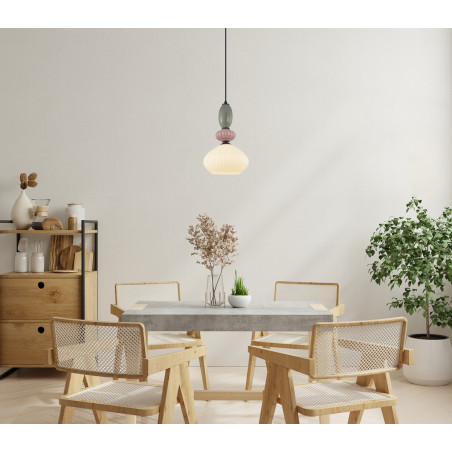 Lampa wisząca pojedyncza Altra PND-36787-1A-BK-WH czarna Italux