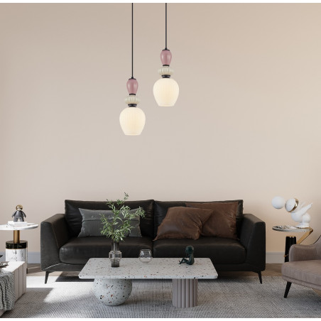 Lampa wisząca pojedyncza Altra PND-36787-1C-BK-WH czarna Italux