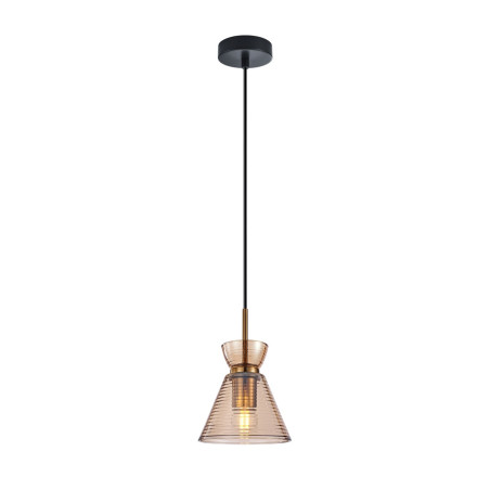 Lampa wisząca pojedyncza Balme PND-3621-1-BRO-AMB czarna Italux