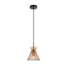 Lampa wisząca pojedyncza Balme PND-3621-1-BRO-AMB czarna Italux