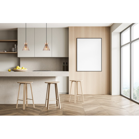 Lampa wisząca pojedyncza Balme PND-3621-1-BRO-AMB czarna Italux