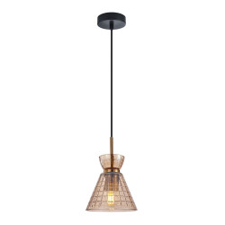 Lampa wisząca pojedyncza Balme PND-3624-1-BRO-AMB czarna Italux