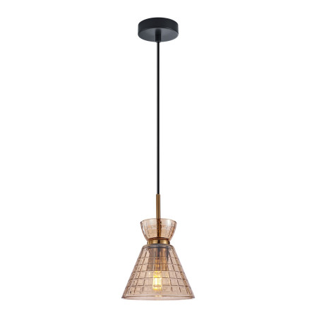 Lampa wisząca pojedyncza Balme PND-3624-1-BRO-AMB czarna Italux