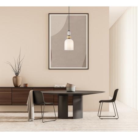 Lampa wisząca pojedyncza Bonata PND-36573-1B-BK-WH czarna Italux